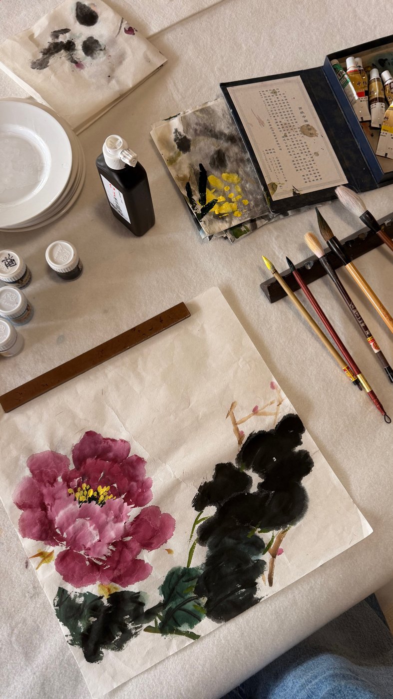 Learning Chinese brush painting